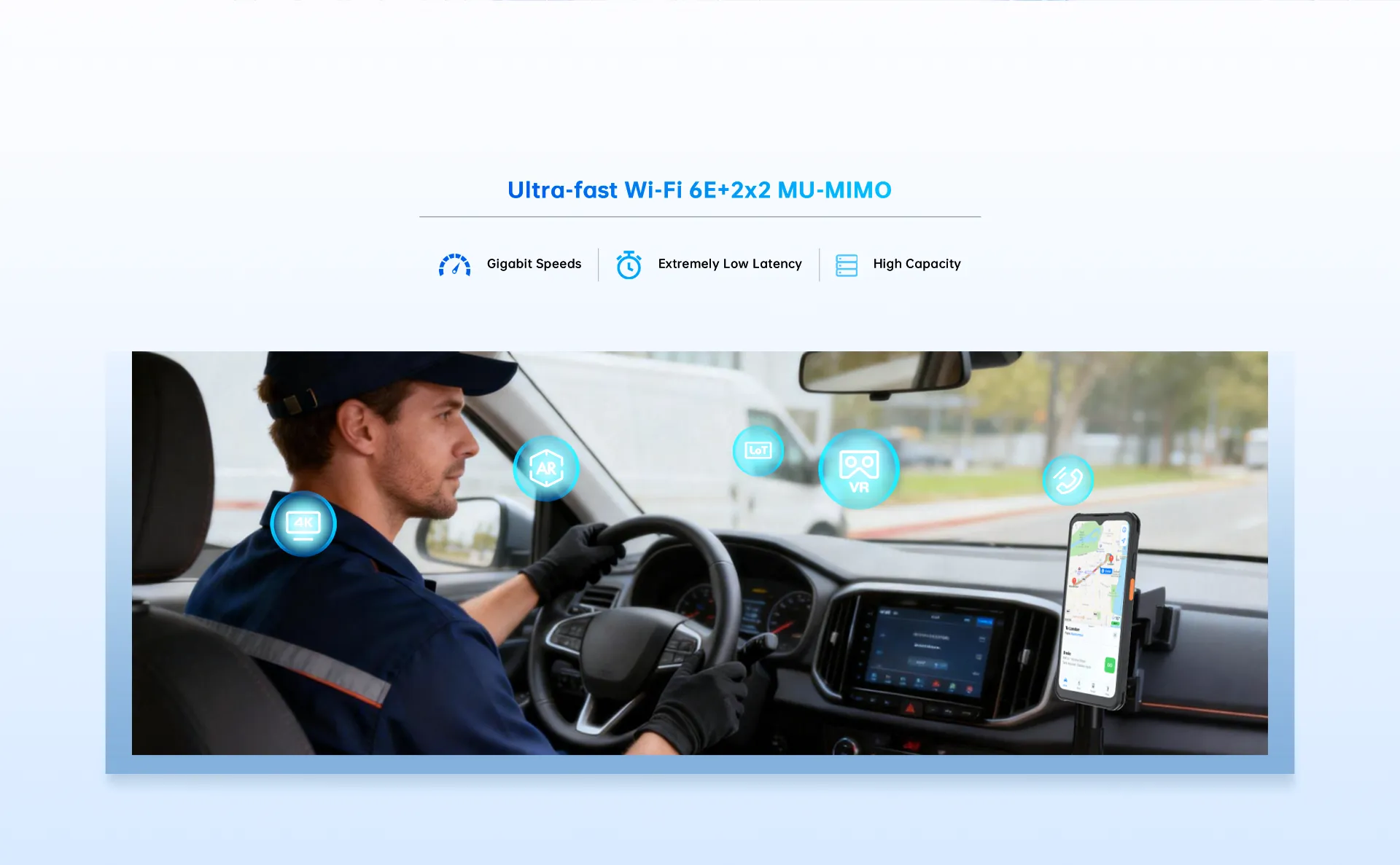 
Lighting-fast 5G WWAN and Wi-Fi 6E