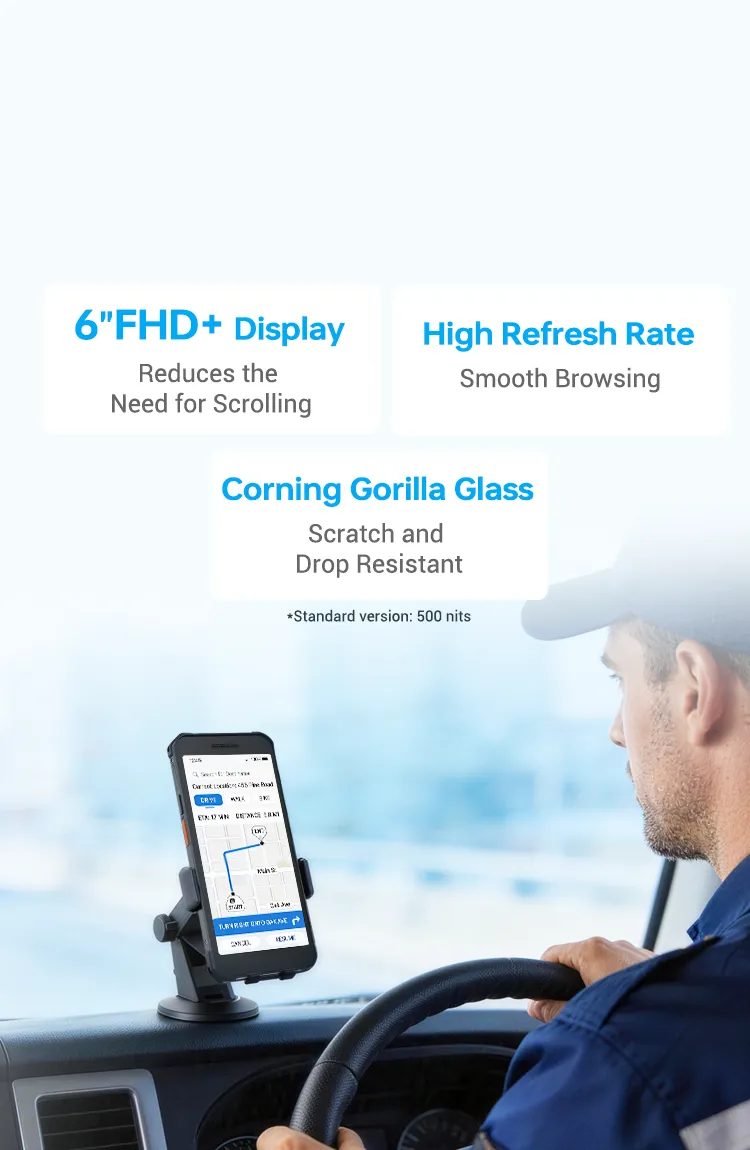 600nit High Brightness Display for Clear Viewing
Even in Direct Sunlight
